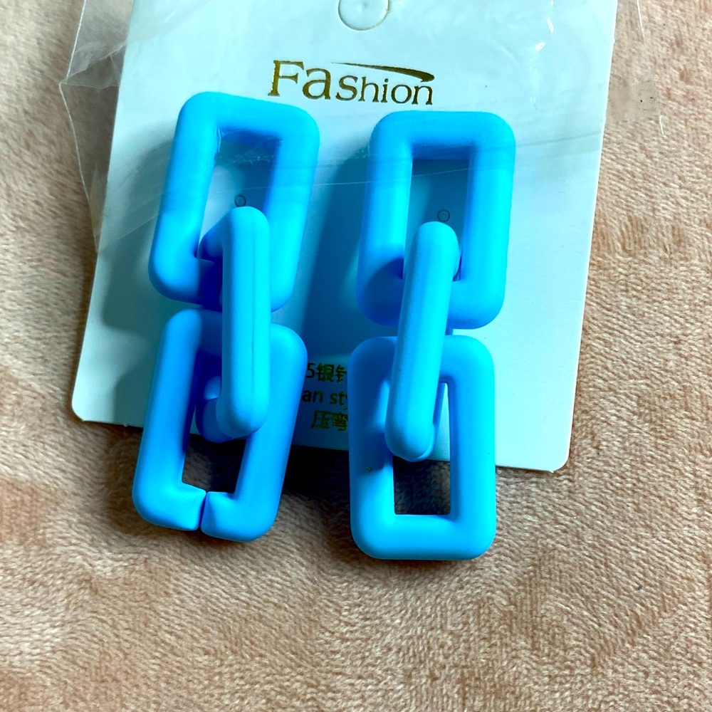 Baby Blue summer earrings still in plastic never worn